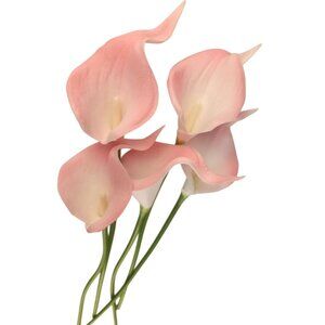 Blush Pink Faux Calla Lily Stems 15 Inch Wedding Artificial Flowers Spring Event